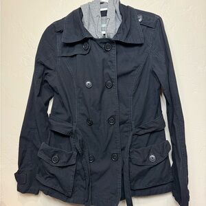 Maurices Women’s Black Utility Jacket with Gray Hood